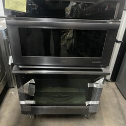  Samsung 30 in. Electric Steam Cook Wall Oven with Built-In Microwave in  Black Stainless