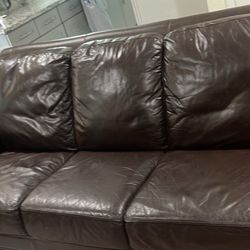 2  Matching 3 Seats Leather Couches