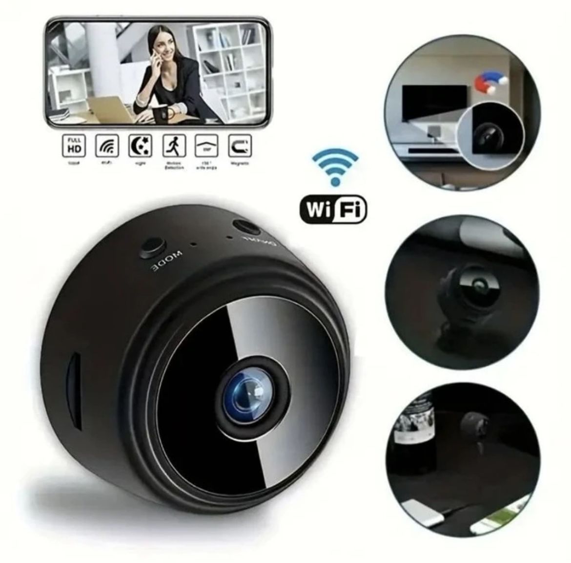 1pc Hd 1080p Mini Wifi Ip Camera, Smart Home Security Ir Night Vision Wireless Camera, Video Surveillance, Cctv Camera