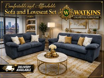 🛋️ Comfortable & Affordable Sofa + Loveseat Set — Delivery Available!