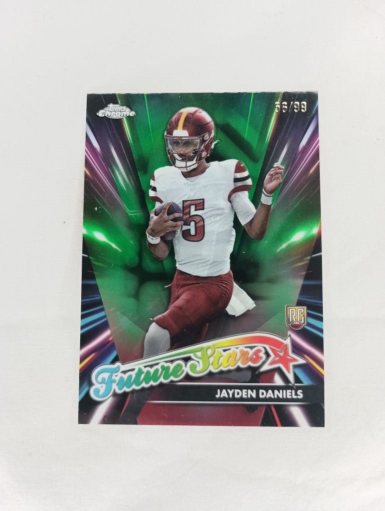 2024 Jayden Daniels Topps Chrome Future Stars Green Rookie 56/99