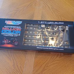LEDGlow 8pc Bluetooth Advanced Million Color LED Motorcycle Accent Underlow Lighting Kit - Smartphone App - Dual Zone & Brake Lights Feature - Waterpr