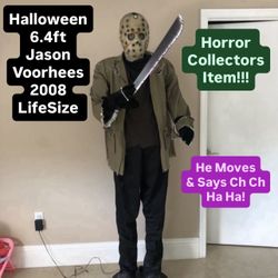 Halloween 6.4ft Tall Jason Voorhees Animatronic LifeSize Prop Decoration Collectible (RARE 2008)