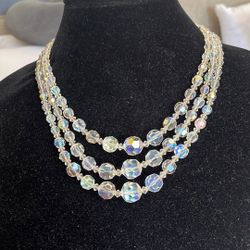 Vintage Necklace With Crystal Beads 