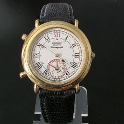 Seiko 8M25-6009 4J Dancing Hands Watch For Parts Or Repair Movement Works READ