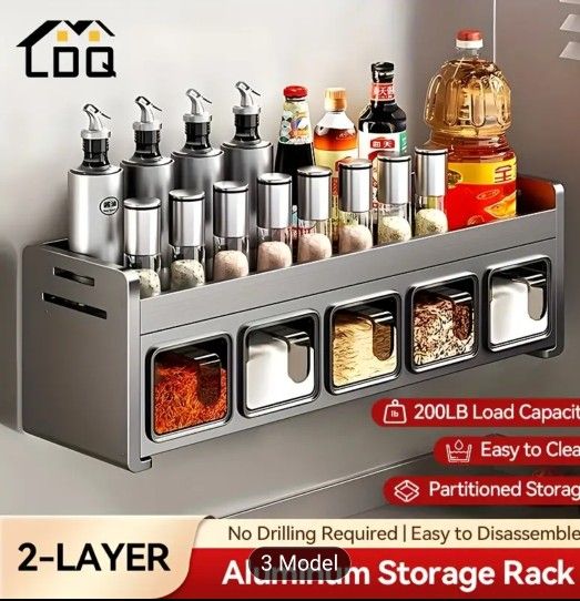 Gray Silver Aluminum Storage Rack