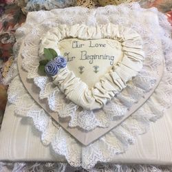 Cake topper,garters and Bride book for pictures