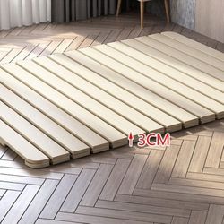 Breathable Moisture-Proof Bed Plate, Guest Tatami Mat,Wood Roll-Type Slatted Bed Japanese Floor Futon Mattress, Floor Sleep Bedding (Twin)
