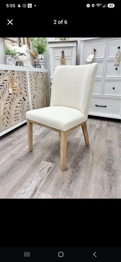 New upholstered accent chair with wood legs