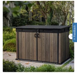 Keter Horizontal 6.2 ft. x 3.6 ft. Outdoor Storage Shed, Walnut BRAND NEW IN BOX