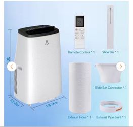 10,200 BTU Portable Air Conditioner Cools 750 sq. ft. with Dehumidifier and Remote Control in White