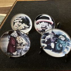 Kim Anderson Collectible Plates:  Set of 4,  6.5” in Diameter, will Separate, $10 Each, Still In Boxes