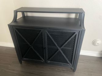 Black metal cabinet