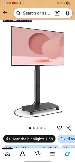FITUEYES  black rolling TV Stand  new!