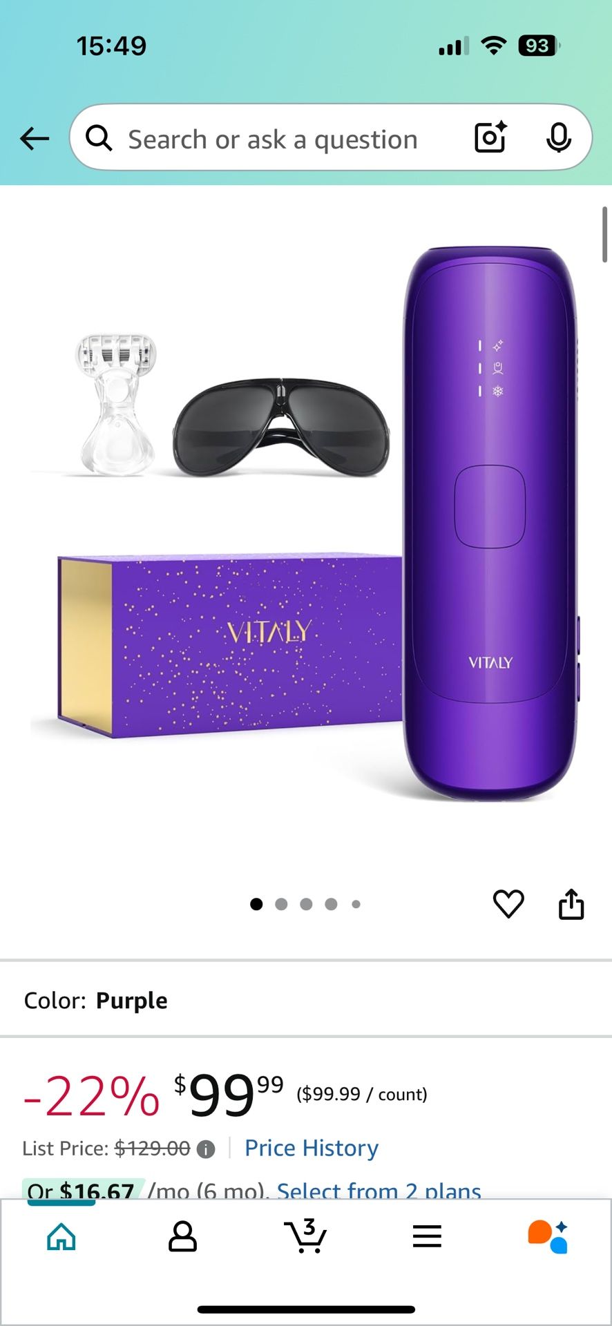 Vitality IPL Laser Hair Removal For Women And Men At Home Hair Removal Device With Ice-Cooling Care Function, Hair Remover For Fast Full Body For Near
