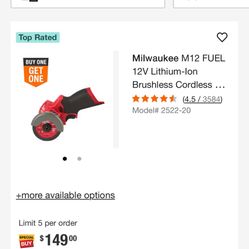 Milwaukee cutoff tool