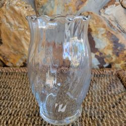 Swirl Pattern Clear Glass Vase