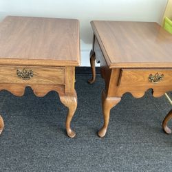 Two Vintage Matching Side Tables 