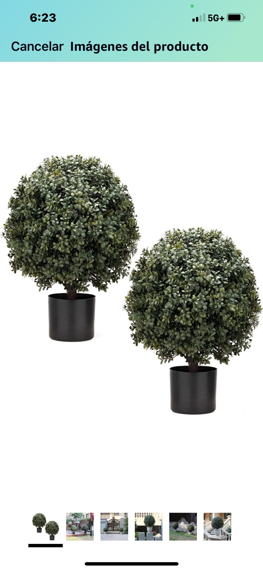 2 Pack Artificial Boxwood Topiary Trees