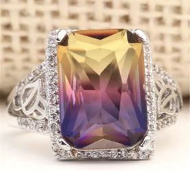Multicolored gem ring size 8