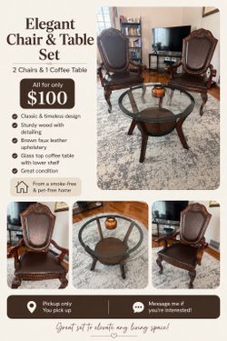 Elegant 3 piece living room set