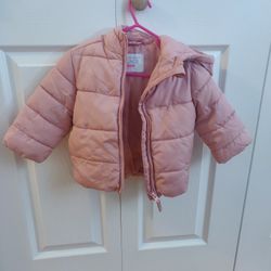 Pink Puffer Jacket Size 12 To 18 Months