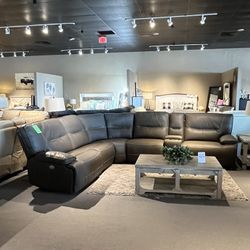 Grey 6pc Power Reclining Sectional Couch