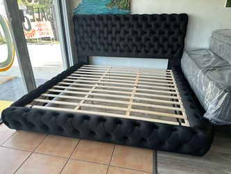 🖤 BLACK TUFTED QUEEN BED FRAME — MODERN & LUXURIOUS 🖤 💲 ONLY $499