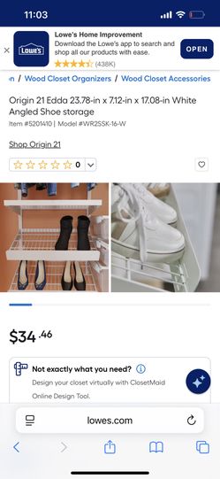 Wire Shoe Shelf 8 Each Rail Not Included