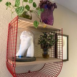 Ikea - Red Wire Wall Shelf