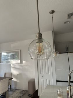 Modern Clear Pendant Light - Silver Finish - Pendant light