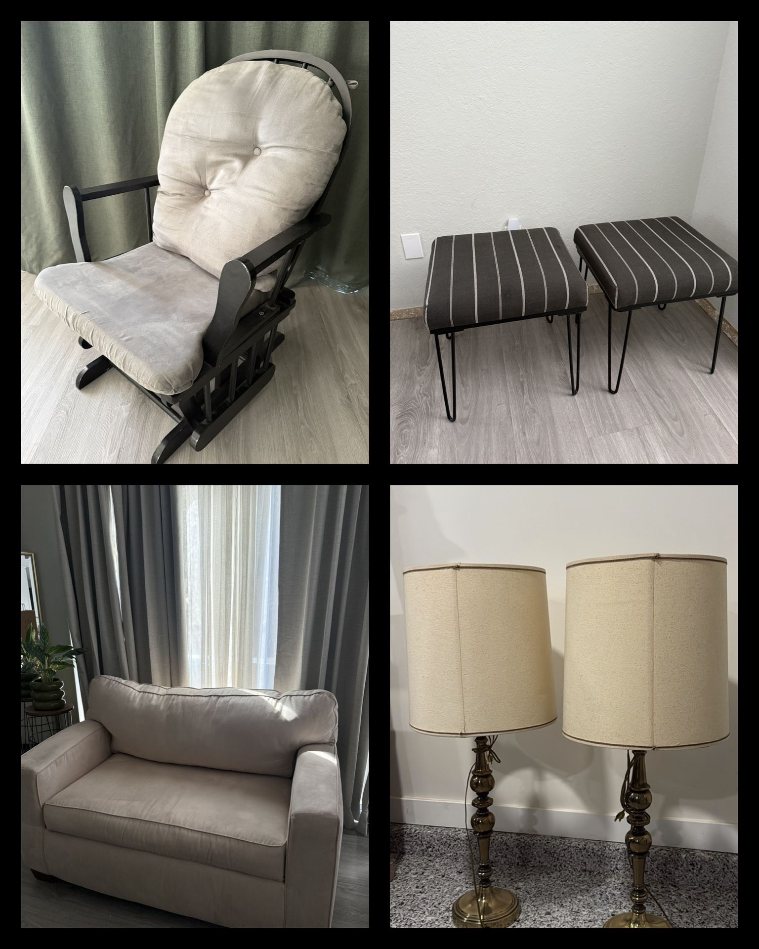 Furniture For Sale Love Seat Ottomans Mirror Lamps