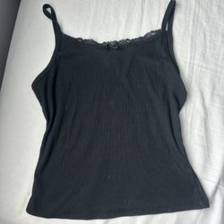 Black Laced Tank Top