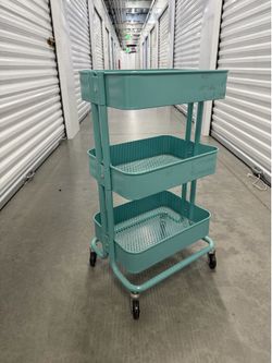 Teal Rolling Cart