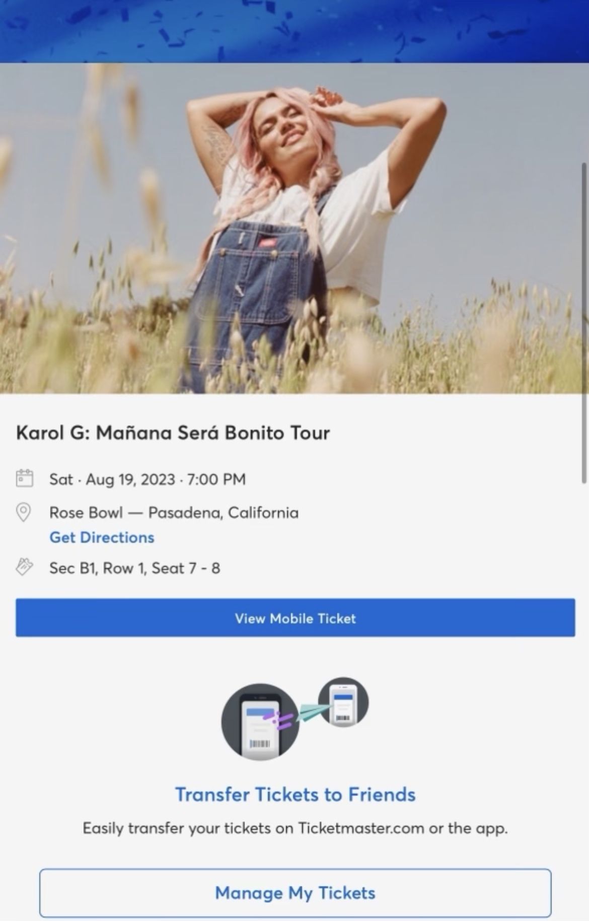 Karol G Floor Tickets