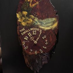 Real Handcrafted Wooden Log Vintage Analog Clock 