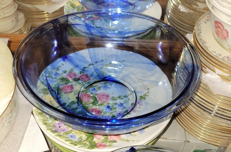 Pyrex Watercolor Collection Blue Lagoon Miving Bowls
