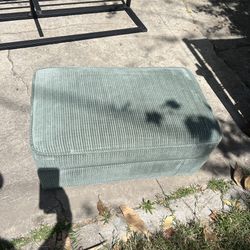 Vintage Green Stool Wheels Footrest Ottoman 