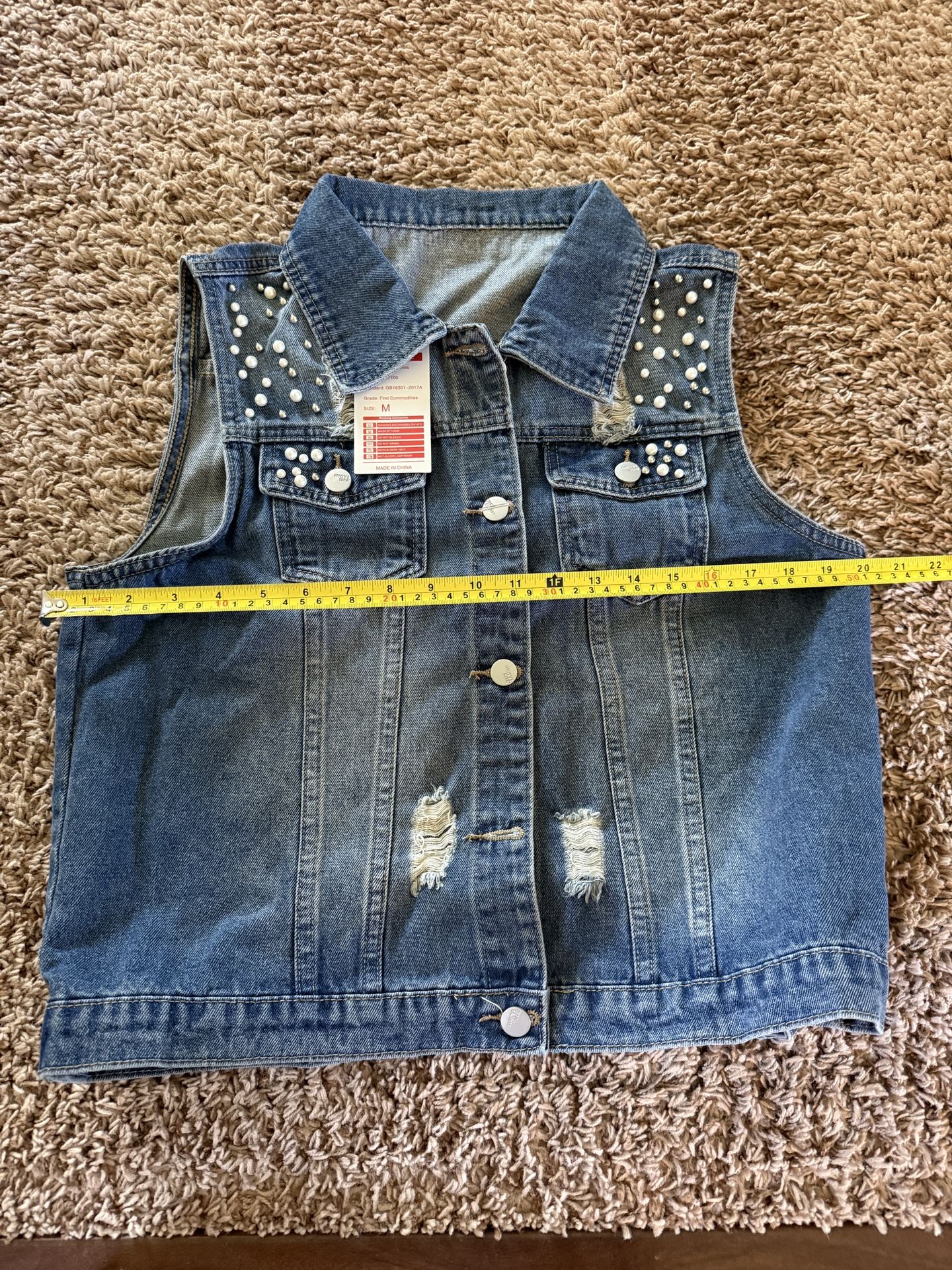 Sparkle Jean Jacket Vest / Women’s size medium