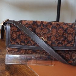 Etta Small Flap Shoulder Bag Signature Chenille