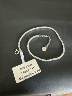 Sterling silver 925 moissanite tennis bracelet