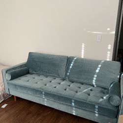 Velvet Couch Blue Amazing Quality Luxurious