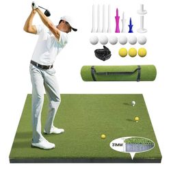 Brand new Golf Hitting Mat 5x4ft, 31mm Artificial Turf Practice Mat with 9 Tees, Durable EVA Backing for Indoor | Outdoor Driving, Chipping & Swing Tr
