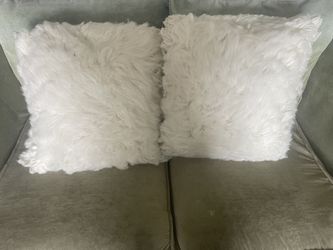 White Faux Fur Pillows