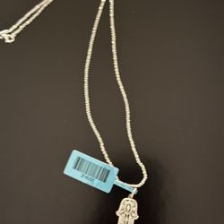 Hamsa Moissanite Pendant With Necklace 