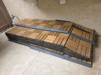 IKEA RUNNEN Decking Tiles – Acacia | Covers Approx. 9' x 11' Area