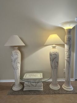 Lamps, floor type with table