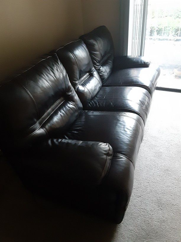 Mathis Bros Leather Couch 