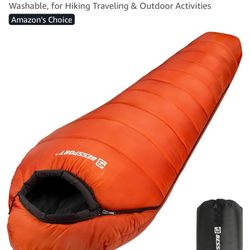 Mummy Sleeping Bag | 15-45 °F Extreme 3-4 Season Sleeping Bag for Adults Cold Weather- Warm and Washable, for Hiking Traveling & Outdoor Activities