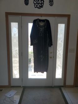 Women Velvet Dark Green beadrd  Dishdash Bust 26 Inch